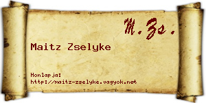 Maitz Zselyke névjegykártya